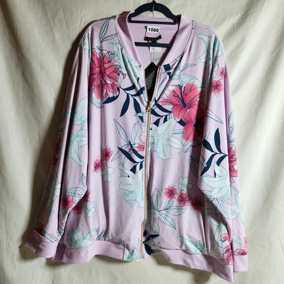 IMAN Jackets & Blazers - IMAN Womans 5X Reversible Soft Pink With Floral Stretch Jacket
